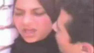 Arab hijab woman outdoor foreplay
