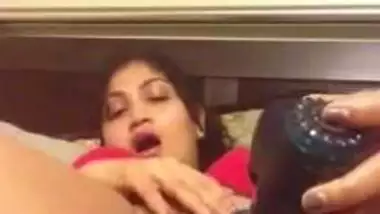 Indian girl talking dirty and masturbates with dildo