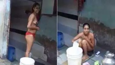 Desi Chick Takes An Outdoor Bath In The Nude But Bf Films This Xxx Show -  Indian Porn Tube Video
