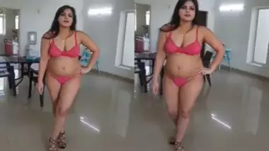 Beautiful Indian MILF looks like XXX model wearing sexy pink lingerie