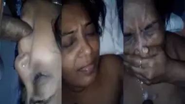 Indian wife cum facial for the 1st time