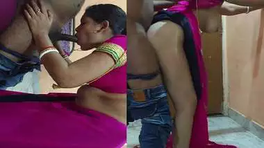 Pink saree bhabhi Indian porn blowjob viral sex